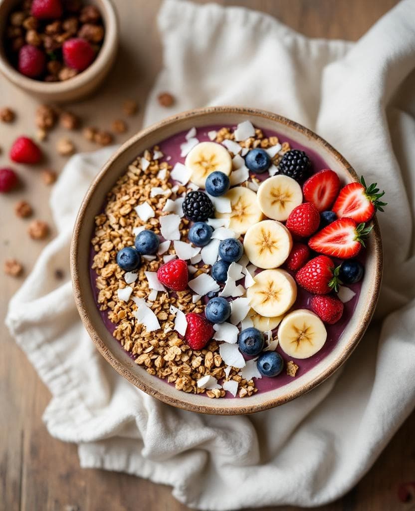 Açaà bowl, banana & granola.