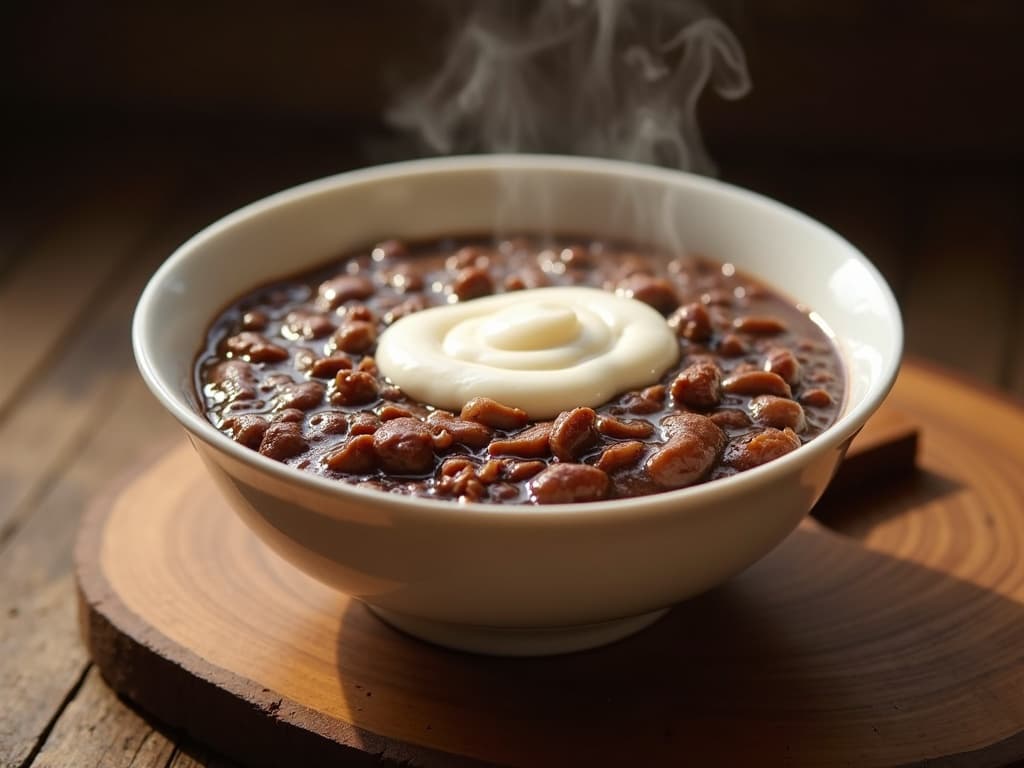 Champorado, chocolate rice porridge.
