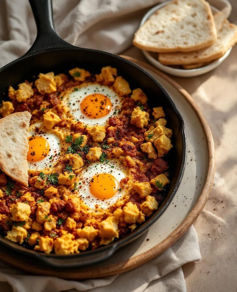 Enqulal firfir, eggs & injera — Ethiopia breakfast recipe