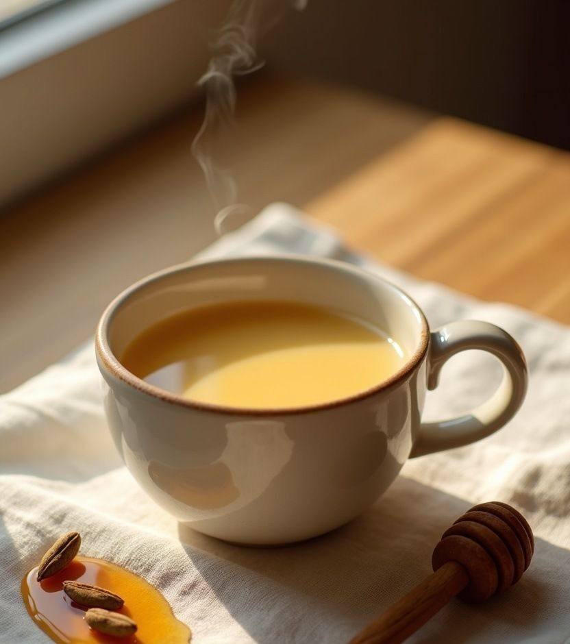 Honey-cardamom morning milk.