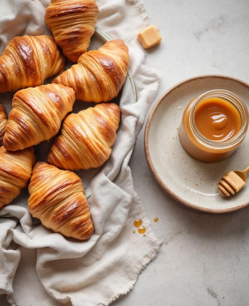 Medialunas con dulce de leche.