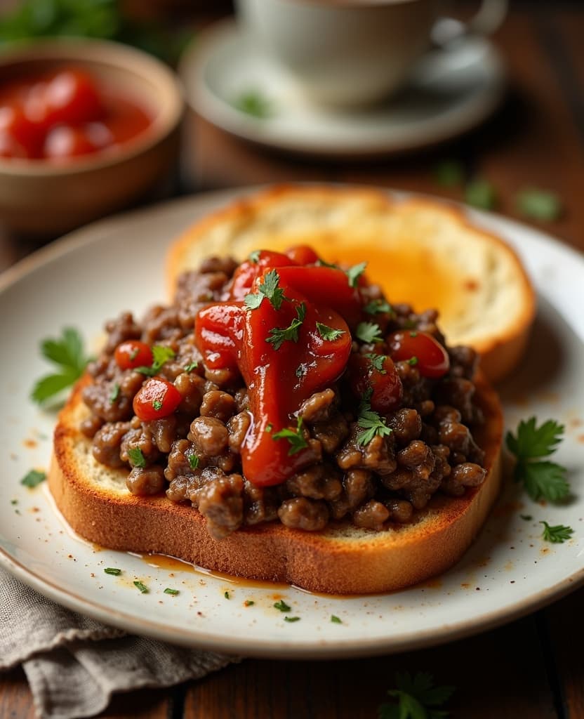 Savoury mince on toast, NZ style - New Zealand breakfast recipe
