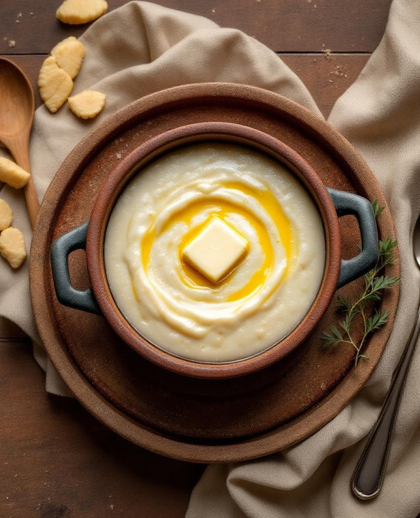 Pap, creamy white maize porridge - South Africa breakfast recipe