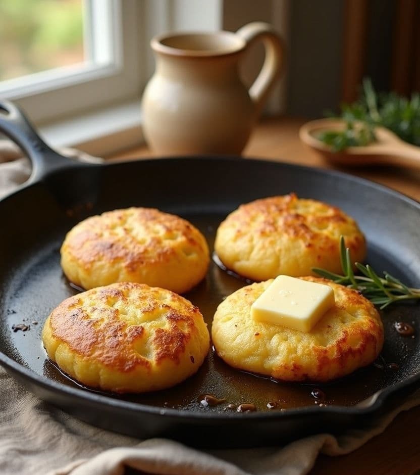 Potato farls, hot off the griddle — Ireland breakfast