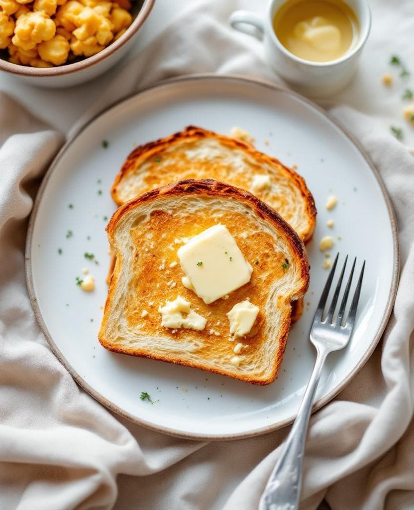 Torrada com manteiga, Portuguese toast — Portugal breakfast