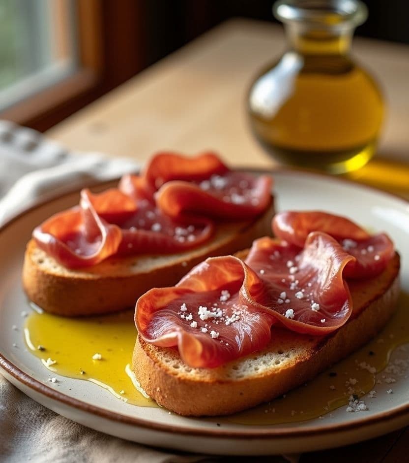 Tostada con tomate y jamón serrano — Spain breakfast